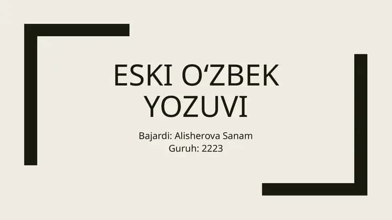 Eski o‘zbek yozuvi