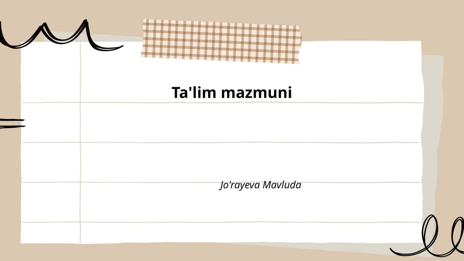 Ta'lim mazmuni