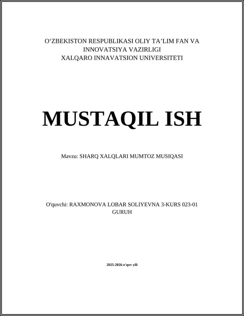 Sharq xalqlari mumtoz musiqasi