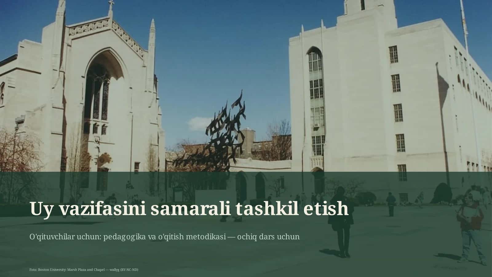 Uy vazifasini samarali tashkil etish