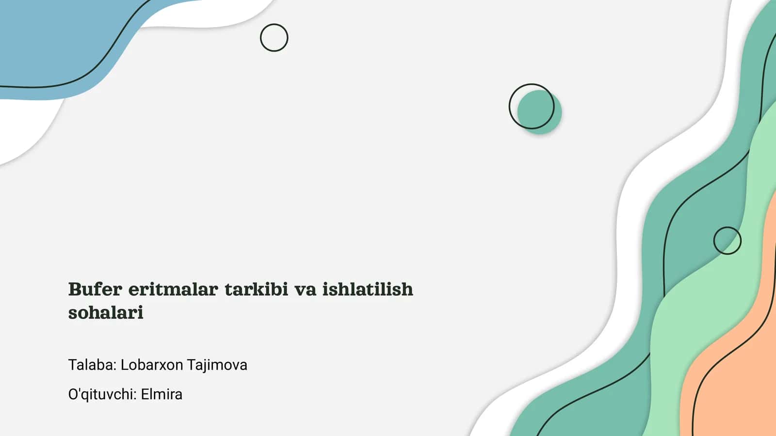 Bufer eritmalar tarkibi va ishlatilish sohalari