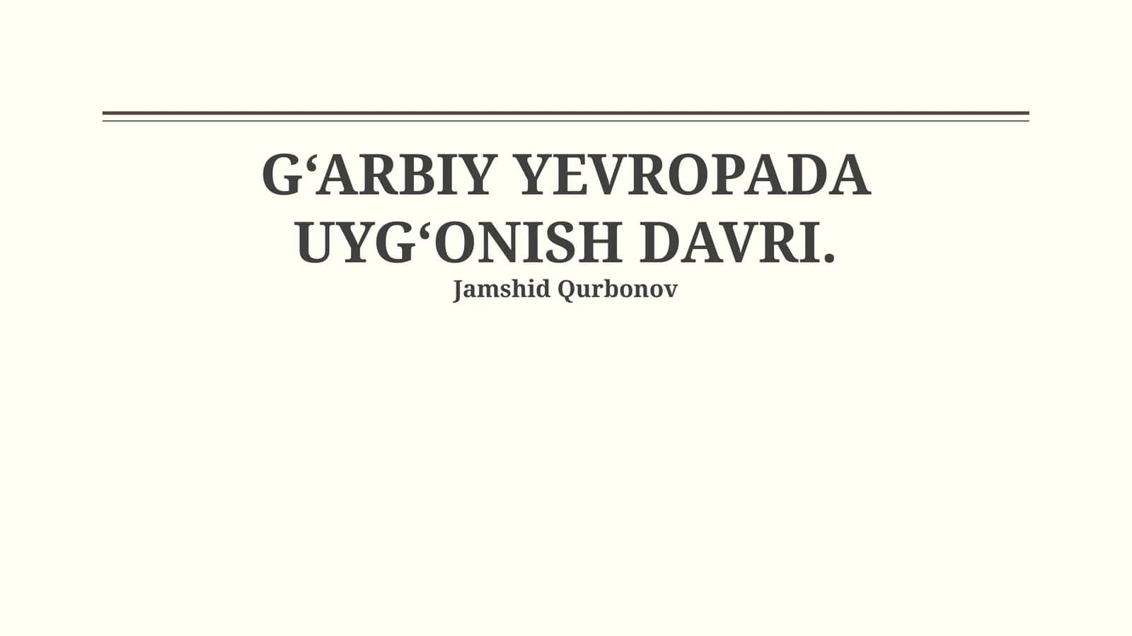 Uyg‘onish davri
