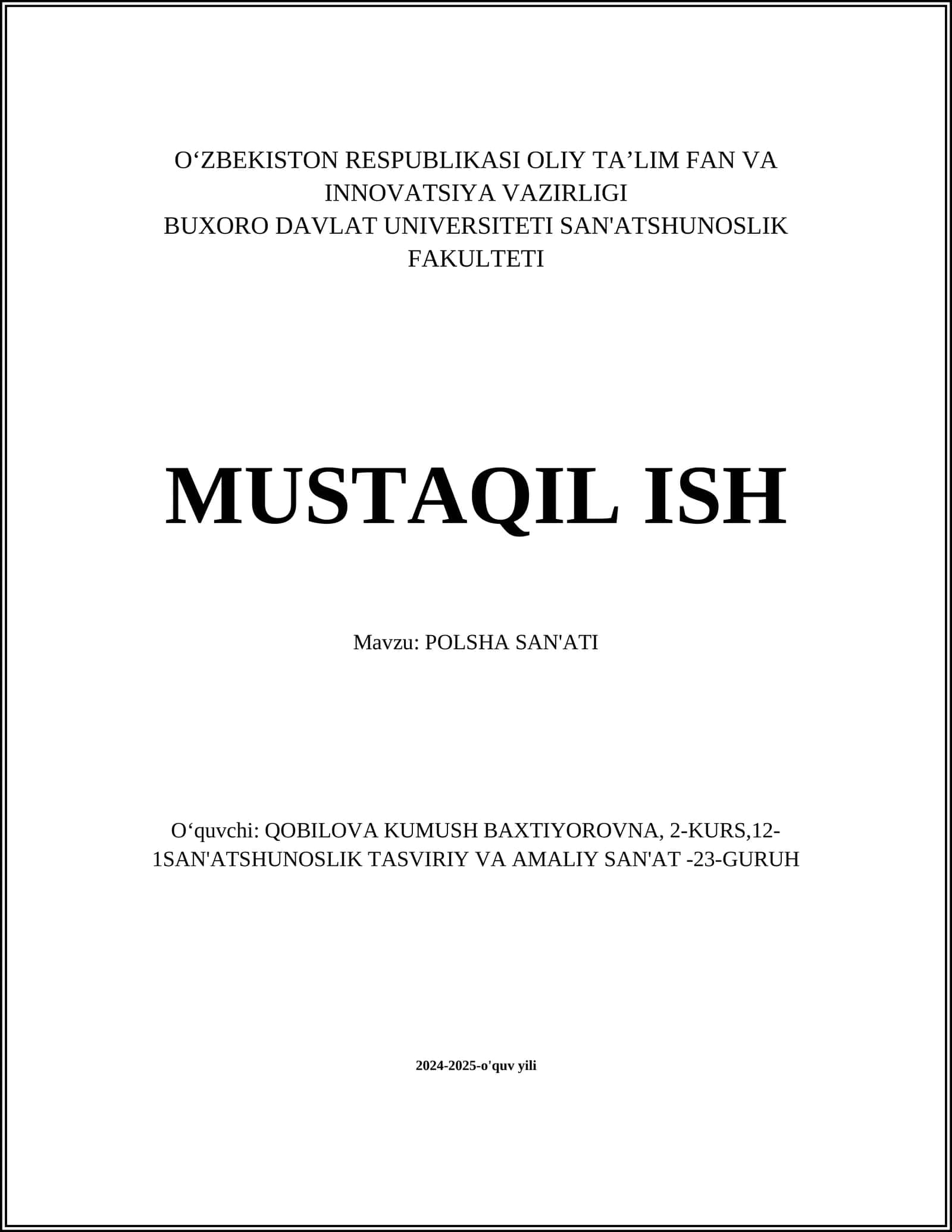 POLSHA SAN'ATI