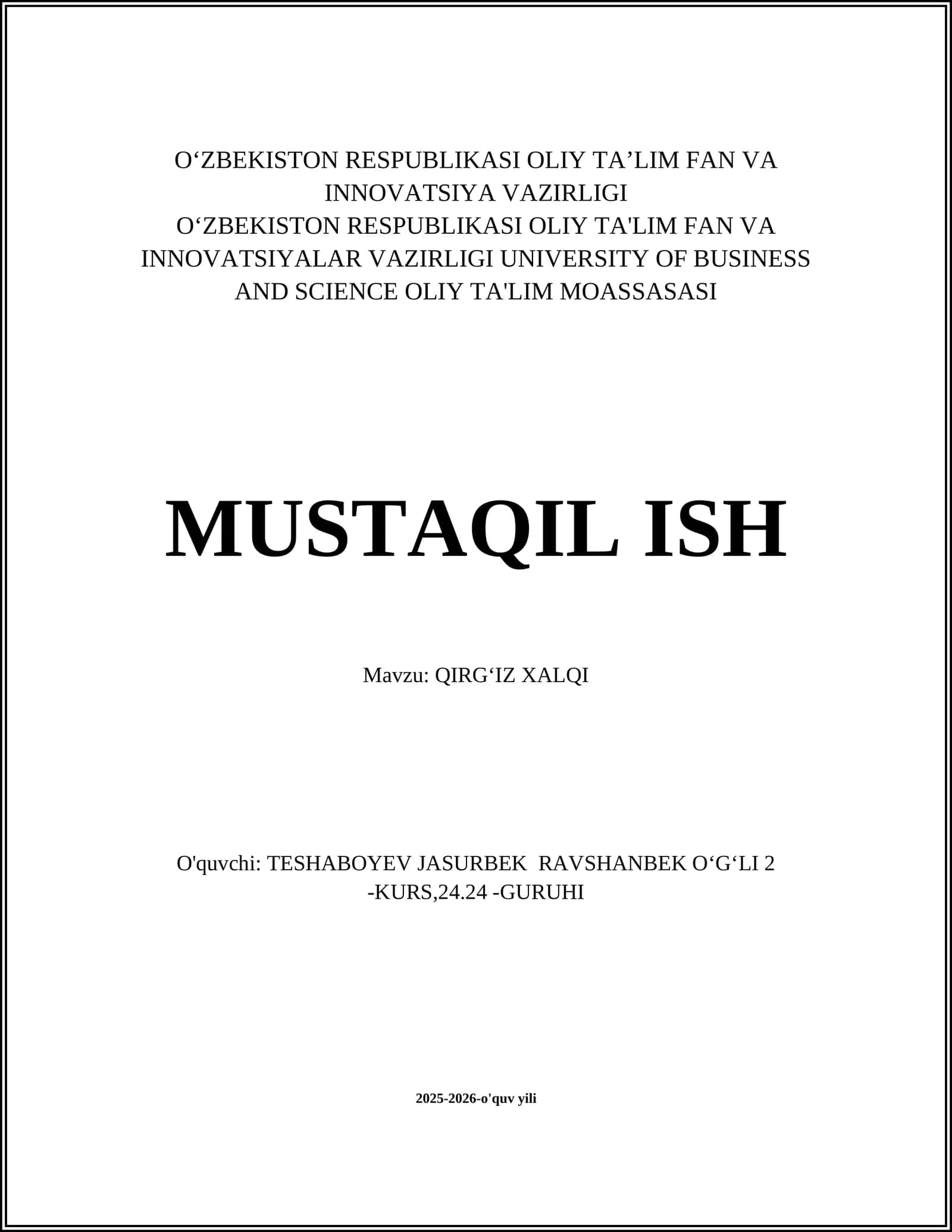 QIRGʻIZ XALQI