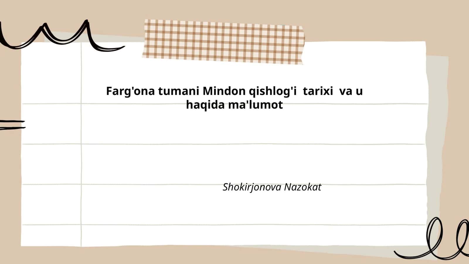 Farg'ona tumani Mindon qishlog'i tarixi va u haqida ma'lumot