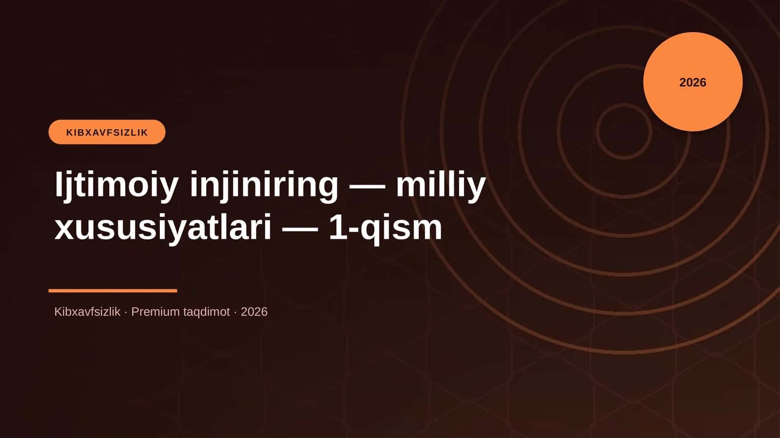 Ijtimoiy injiniring — milliy xususiyatlari — 1-qism