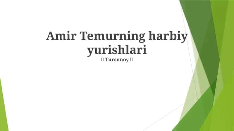 Amir Temurning harbiy yurishlari