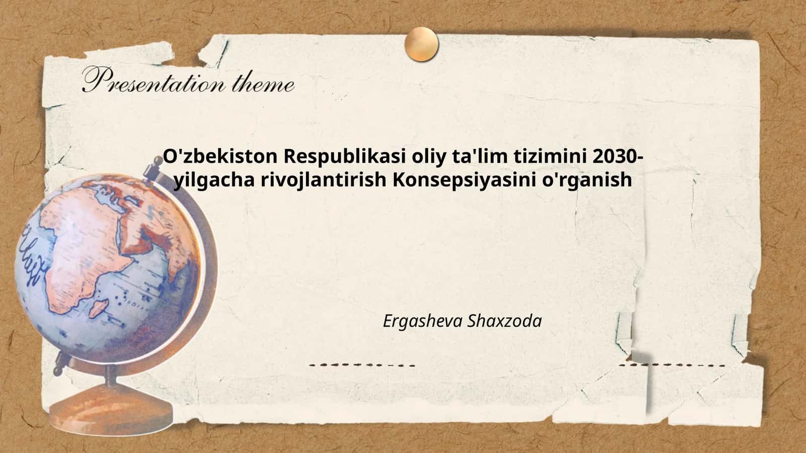 O'zbekiston Respublikasi oliy ta'lim tizimini 2030-yilgacha rivojlantirish Konsepsiyasini o'rganish