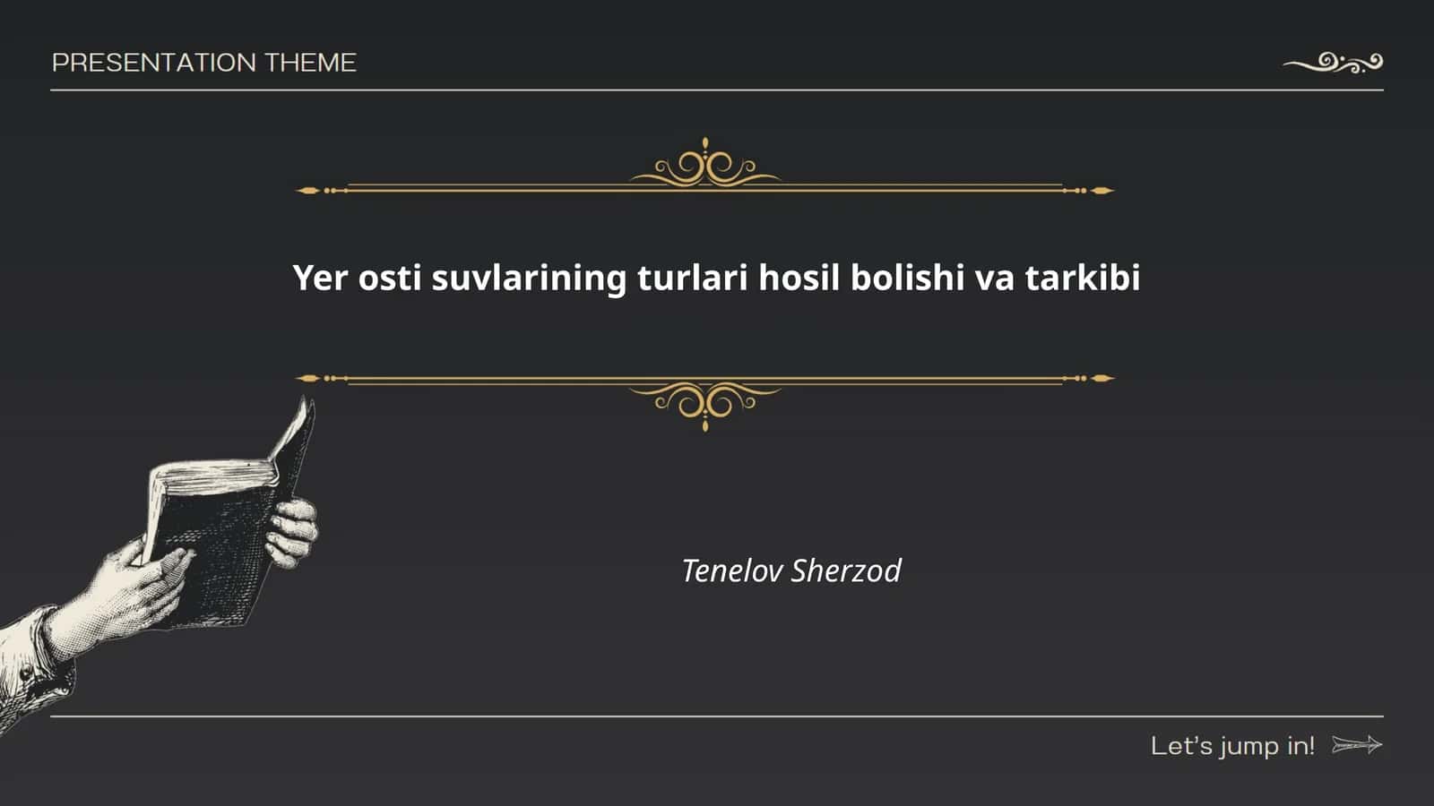 Yer osti suvlarining turlari hosil bolishi va tarkibi