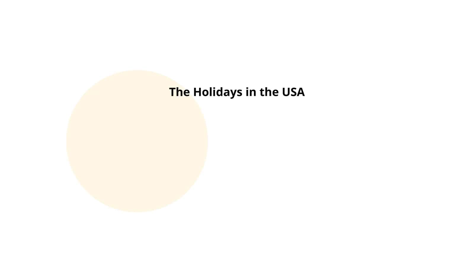 The Holidays in the USA
