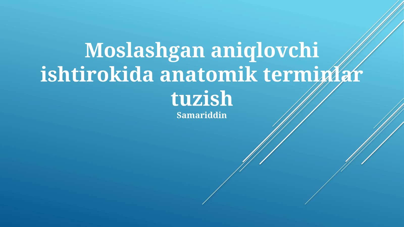 Anatomik terminlar tuzish
