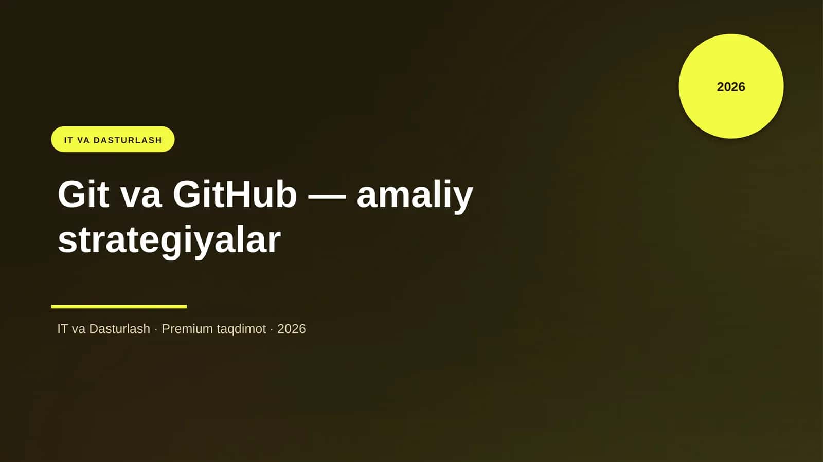 Git va GitHub — amaliy strategiyalar