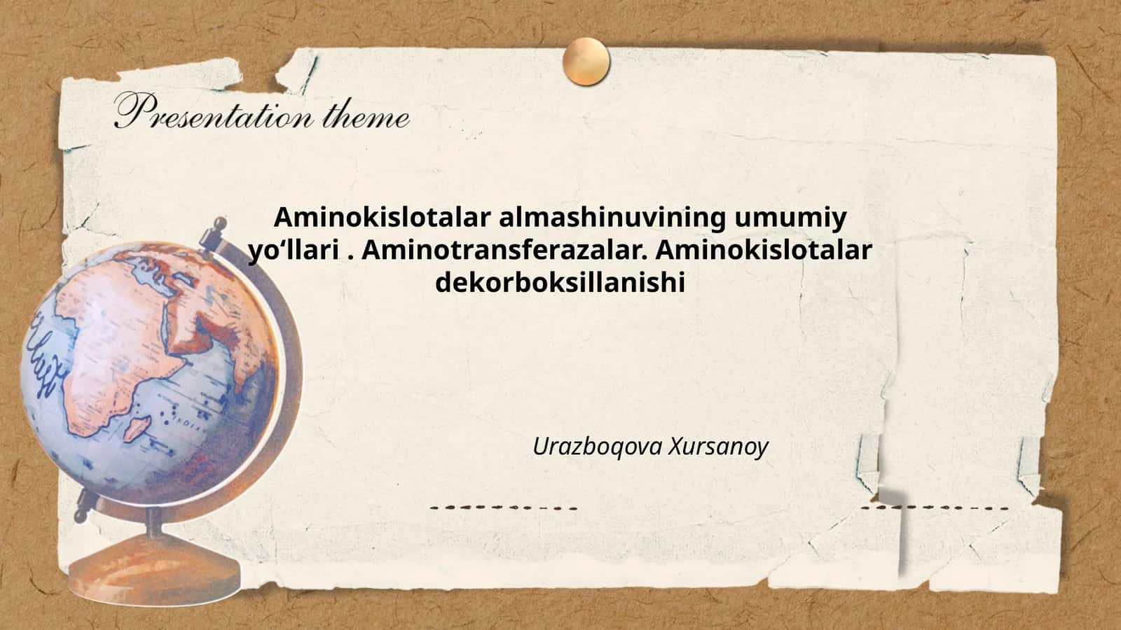 Aminokislotalar almashinuvining umumiy yoʻllari. Aminotransferazalar. Aminokislotalar dekorboksillanishi