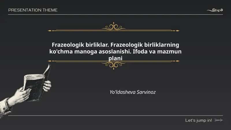 Frazeologik birliklar. Frazeologik birliklarning ko'chma manoga asoslanishi. Ifoda va mazmun plani