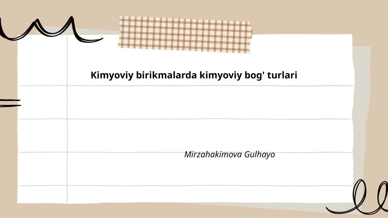 Kimyoviy birikmalarda kimyoviy bog' turlari