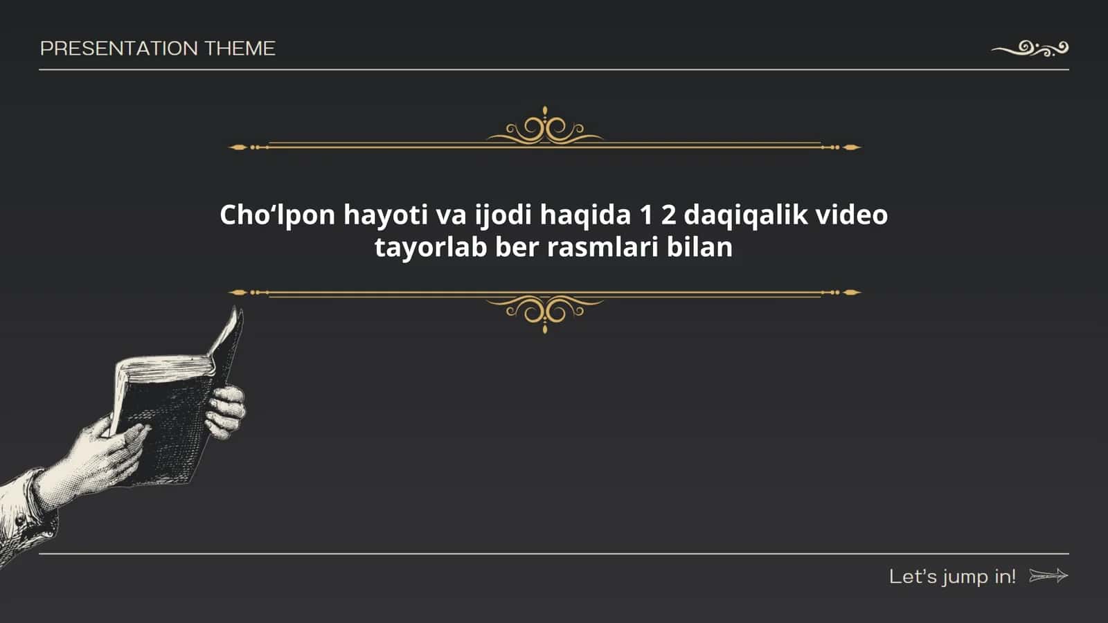Choʻlpon hayoti va ijodi haqida 1 2 daqiqalik video tayorlab ber rasmlari bilan