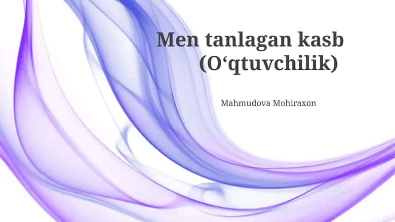 Tanlangan Kasb: Pedagogika
