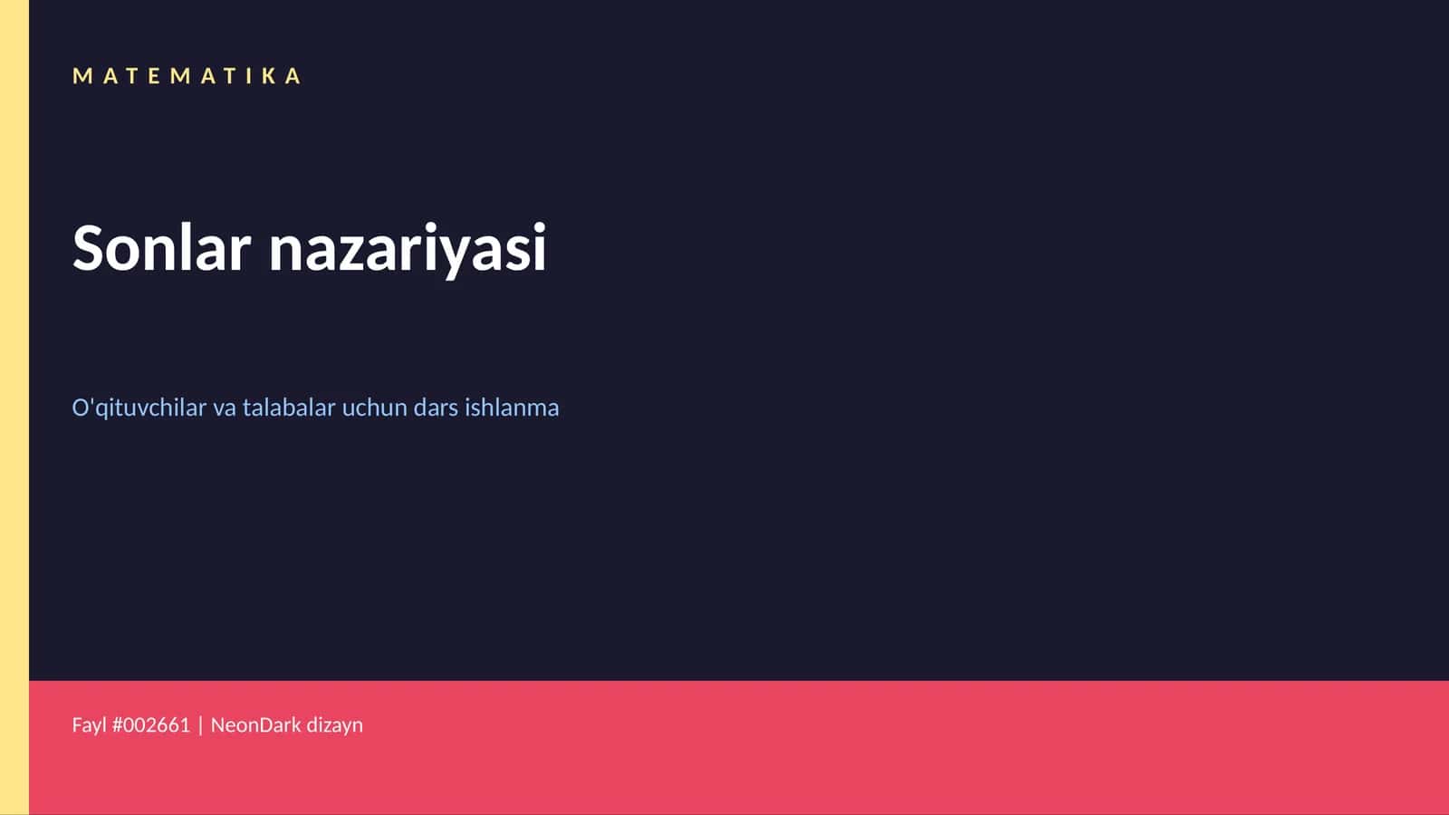 Matematika Sonlar nazariyasi