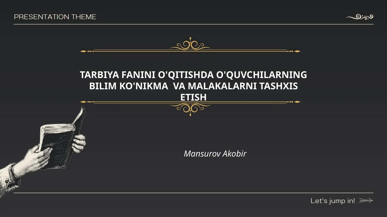 TARBIYA FANINI O'QITISHDA O'QUVCHILARNING BILIM KO'NIKMA VA MALAKALARNI TASHXIS ETISH