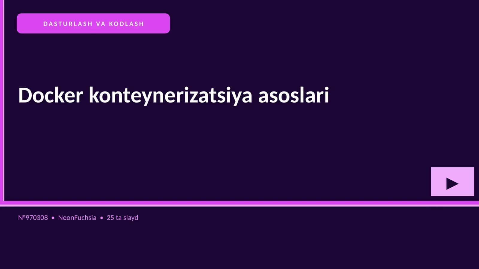 Docker konteynerizatsiya asoslari