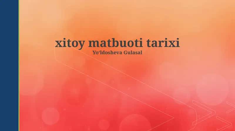 Xitoy Matbuoti Tarixi
