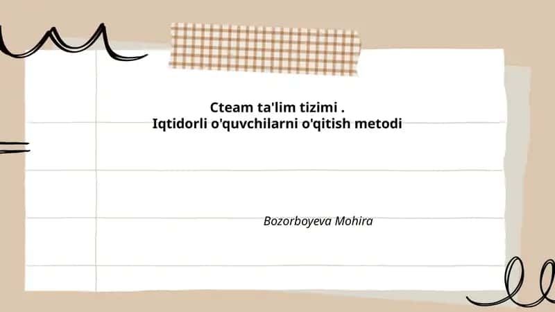 Iqtidorli o'quvchilarni o'qitish metodi