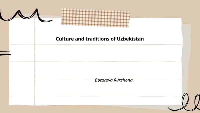 Culture and traditions of Uzbekistan