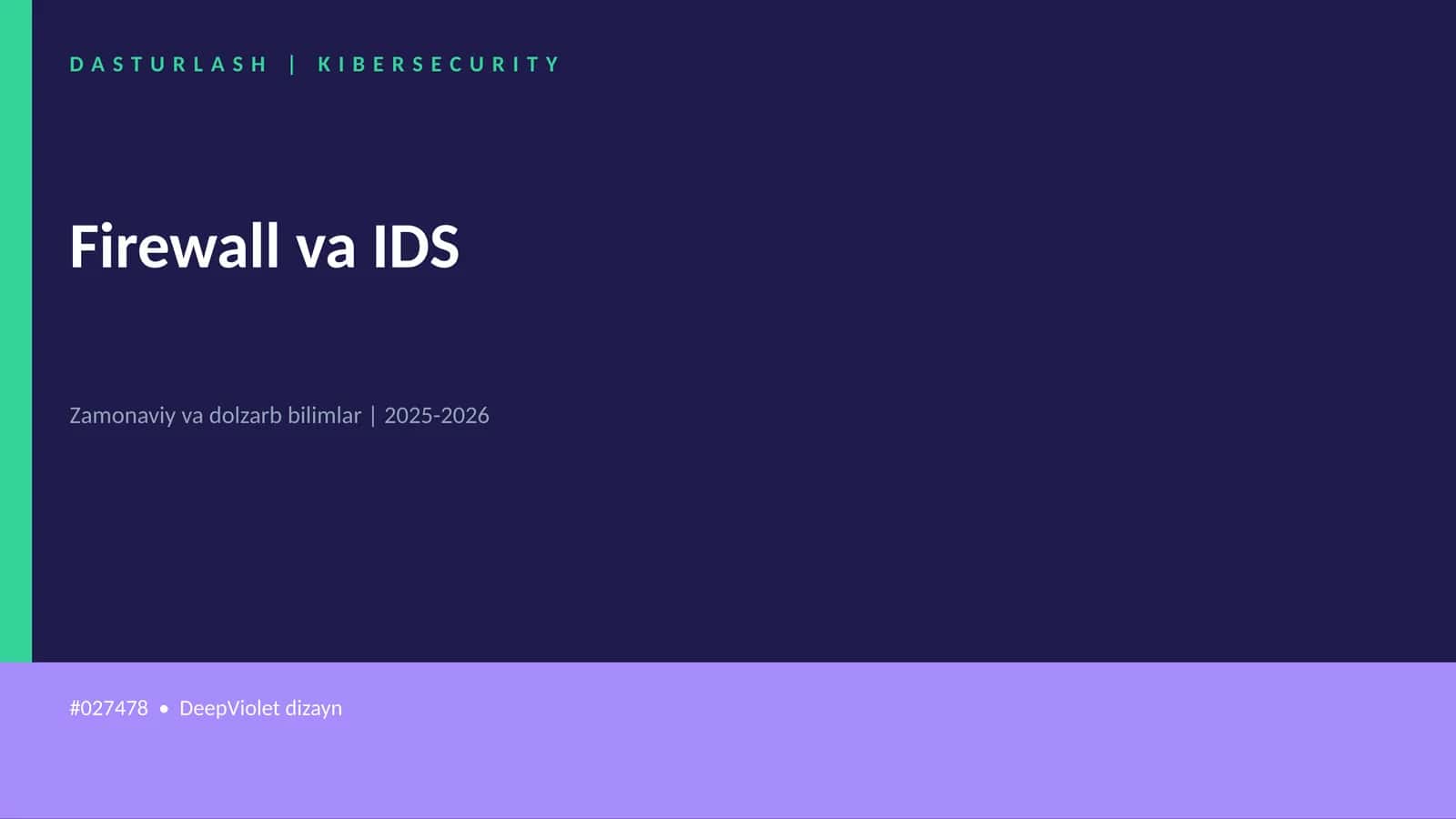 Firewall va IDS