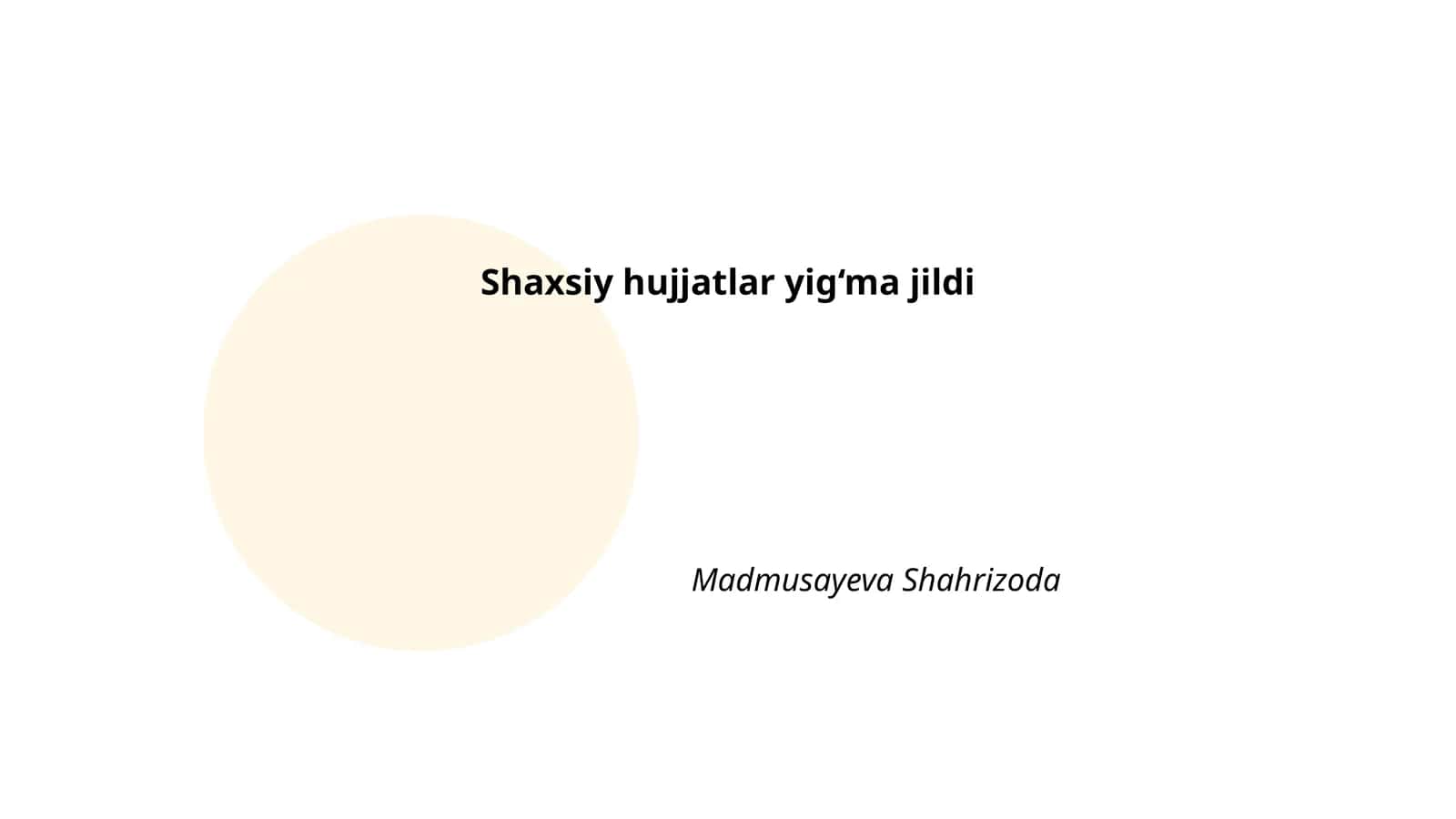 Shaxsiy hujjatlar yig‘ma jildi