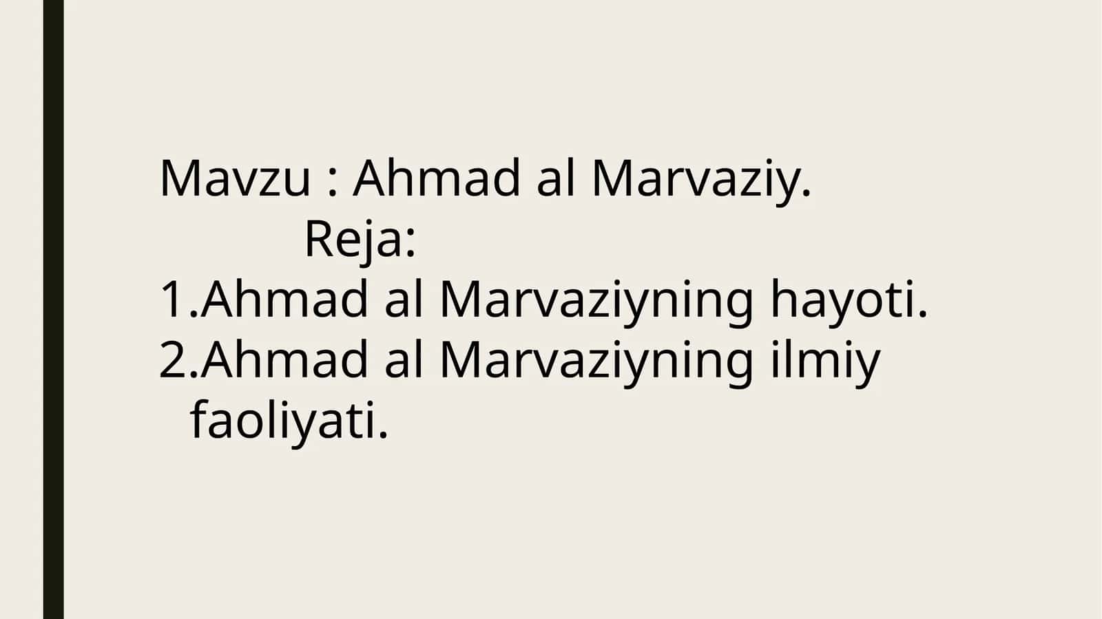 Ahmad al-Marvaziy