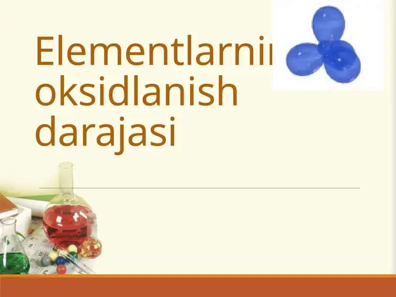 Elementlarning oksidlanish darajasi