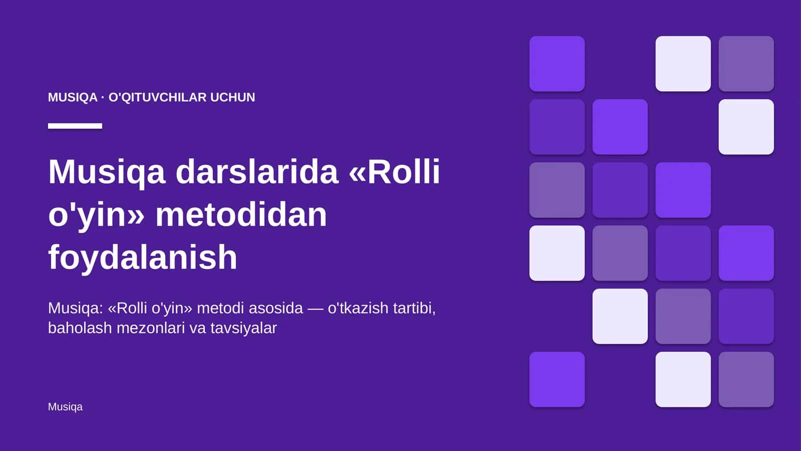 musiqa darslarida rolli o'yin metodidan foydalanish 2732