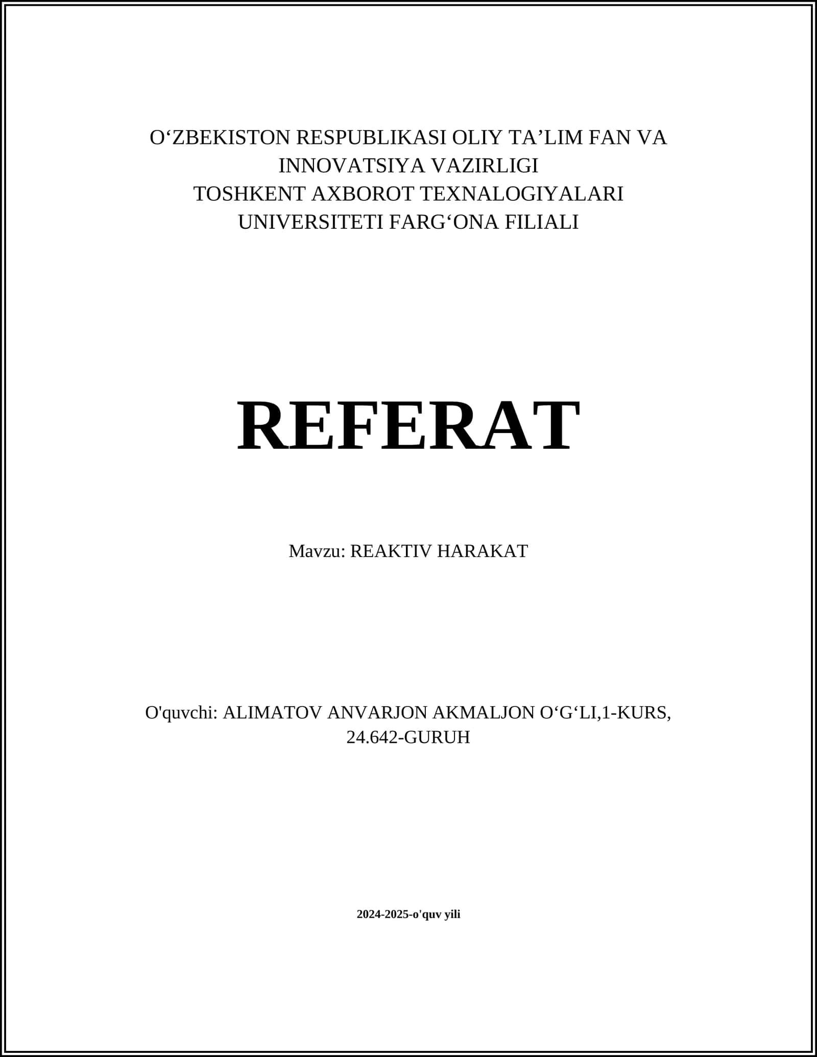 REAKTIV HARAKAT