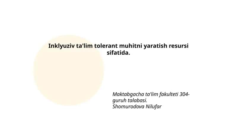 Inklyuziv Ta'lim