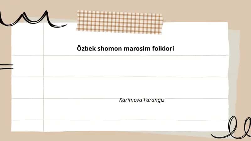 Oʻzbek shomon marosim folklori