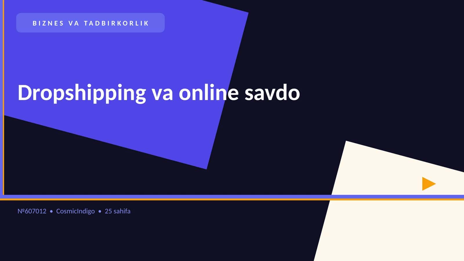 Dropshipping va online savdo