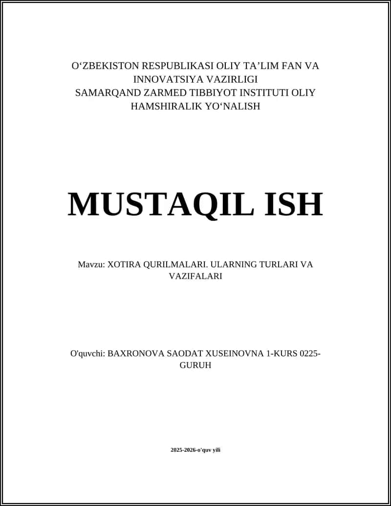 XOTIRA QURILMALARI