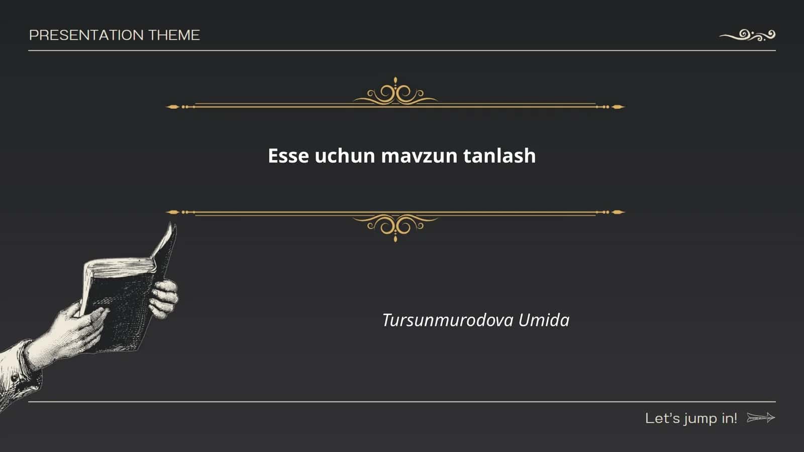 Esse uchun mavzun tanlash