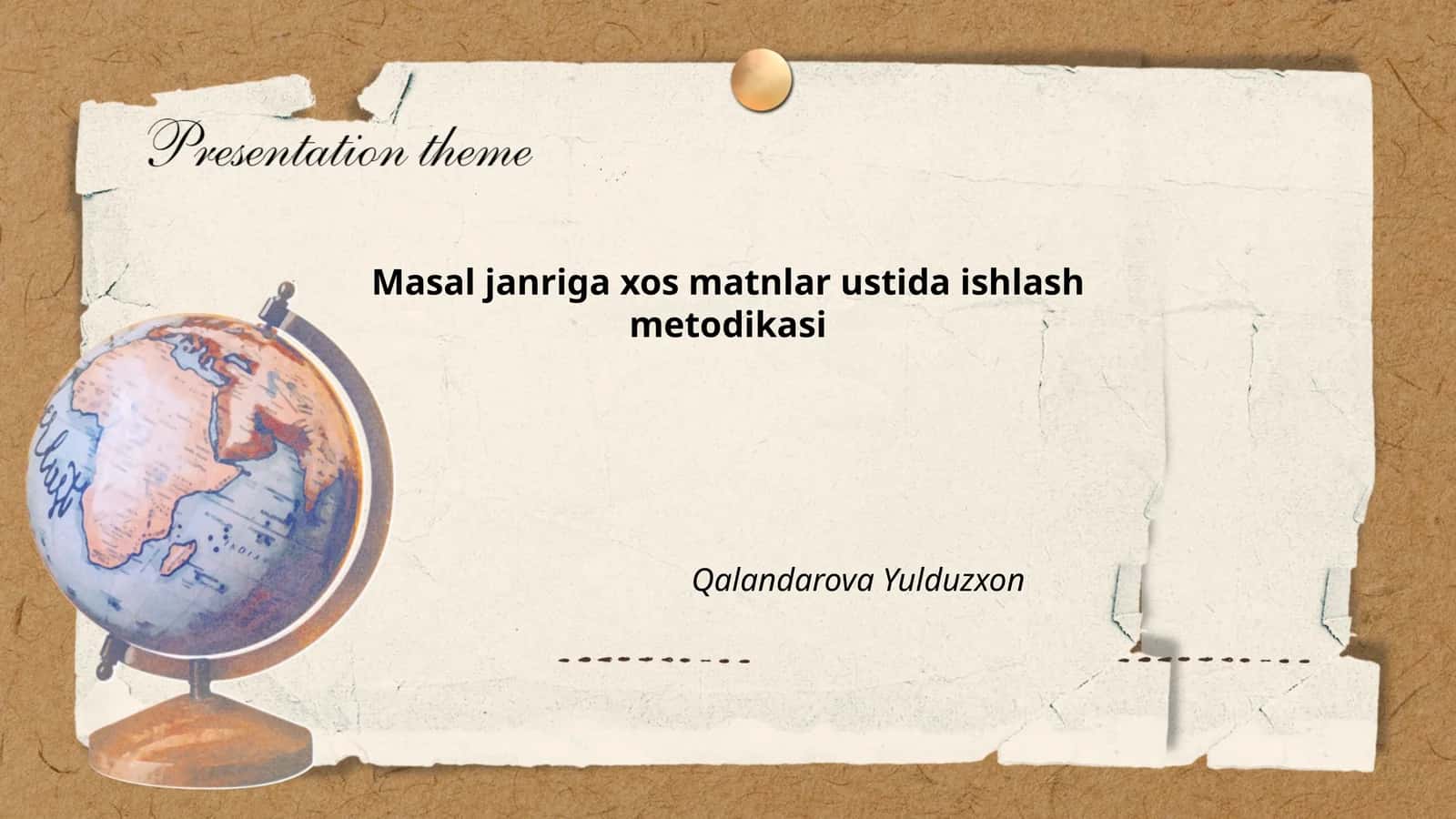Masal janriga xos matnlar ustida ishlash metodikasi