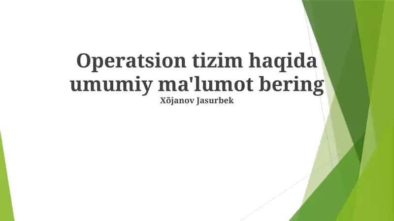 Operatsion tizim