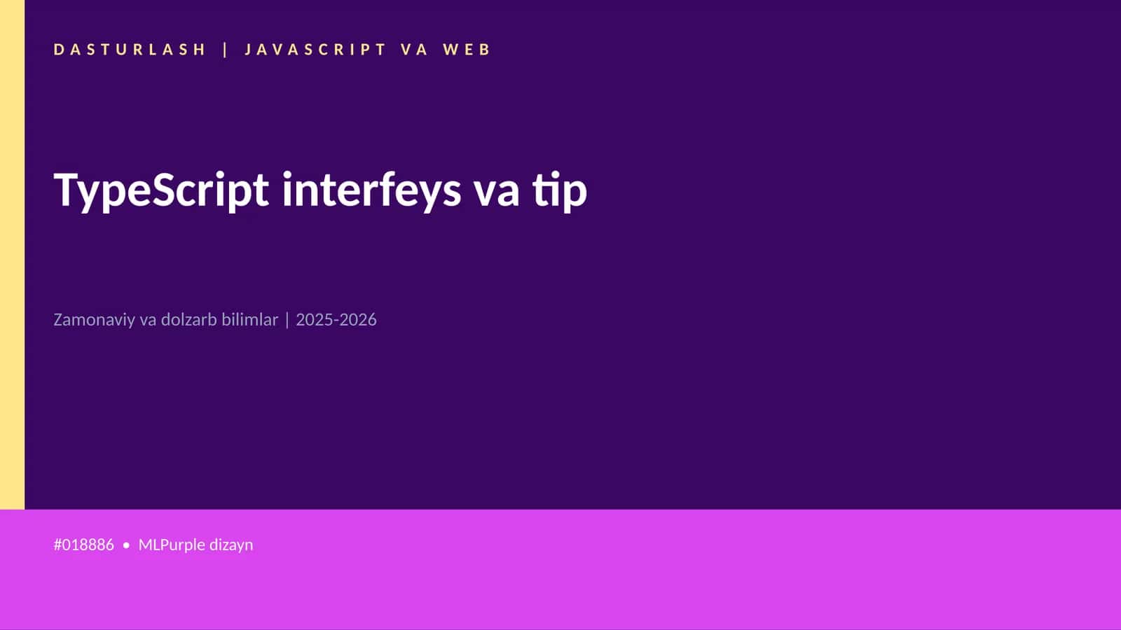 TypeScript interfeys va tip