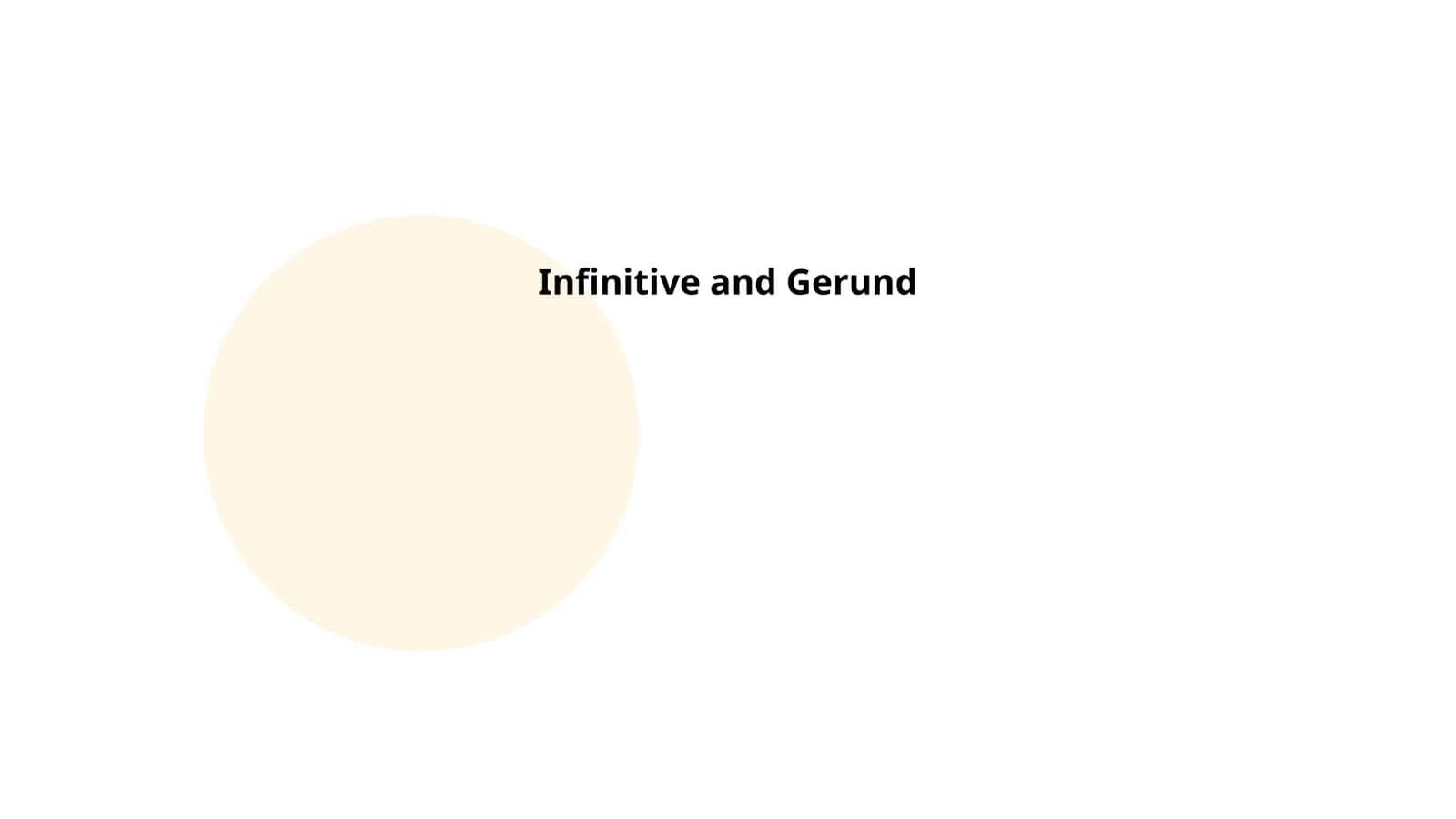 Infinitive and Gerund
