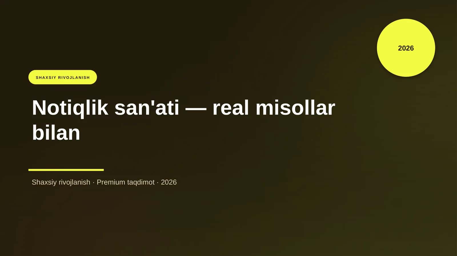 Notiqlik san'ati — real misollar bilan