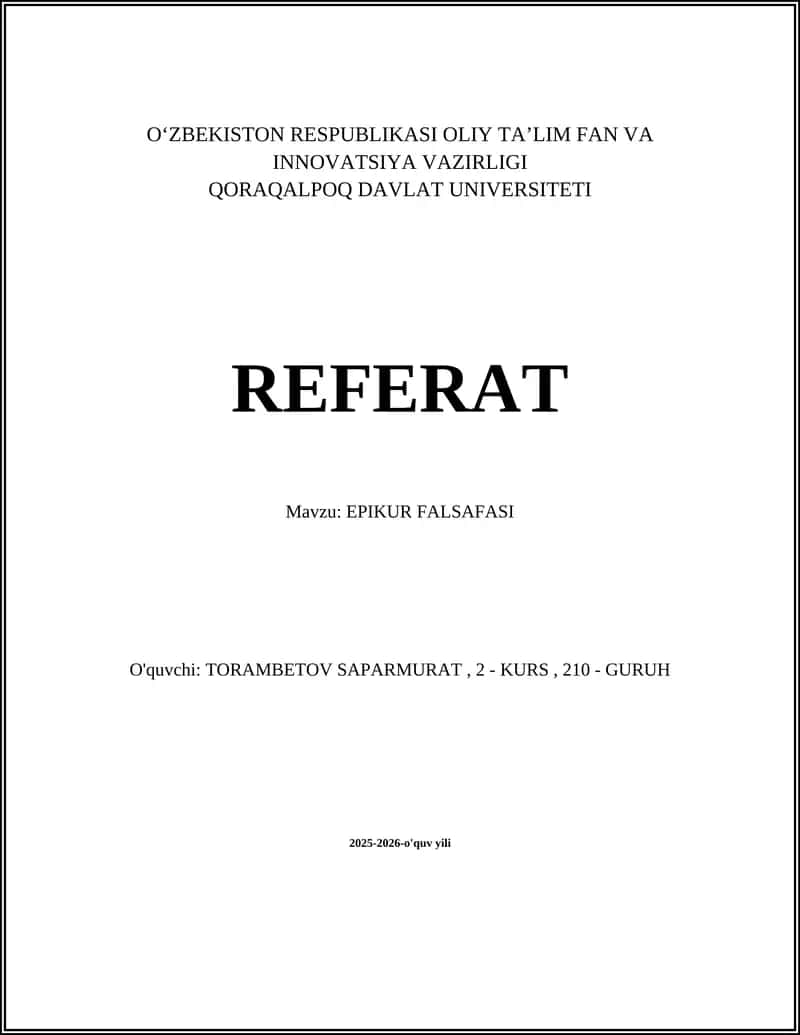 EPIKUR FALSAFASI