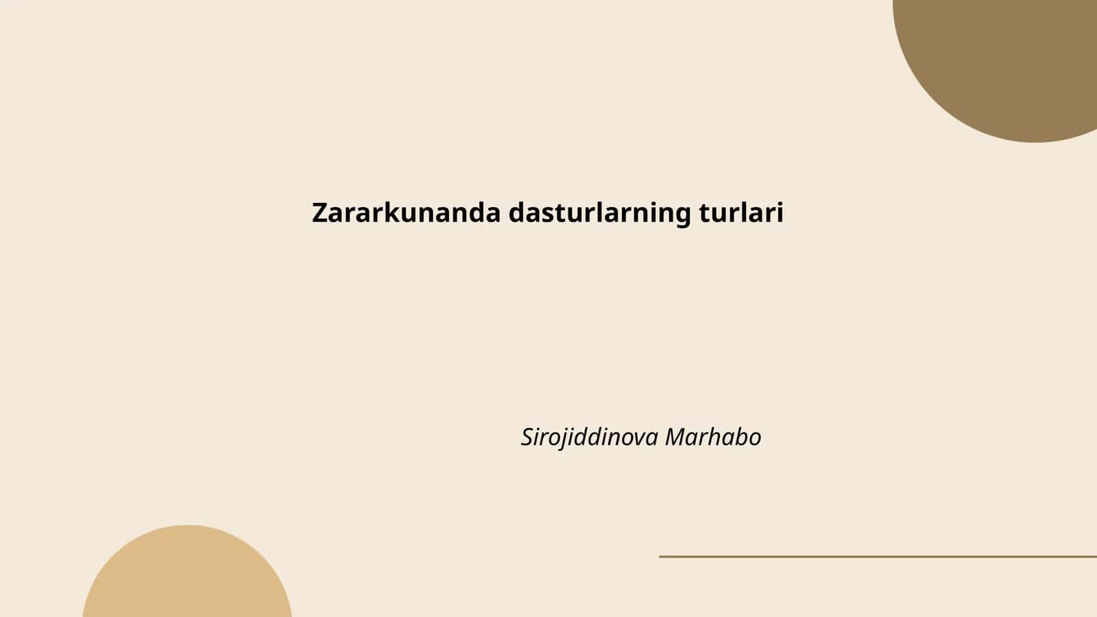 Zararkunanda dasturlarning turlari