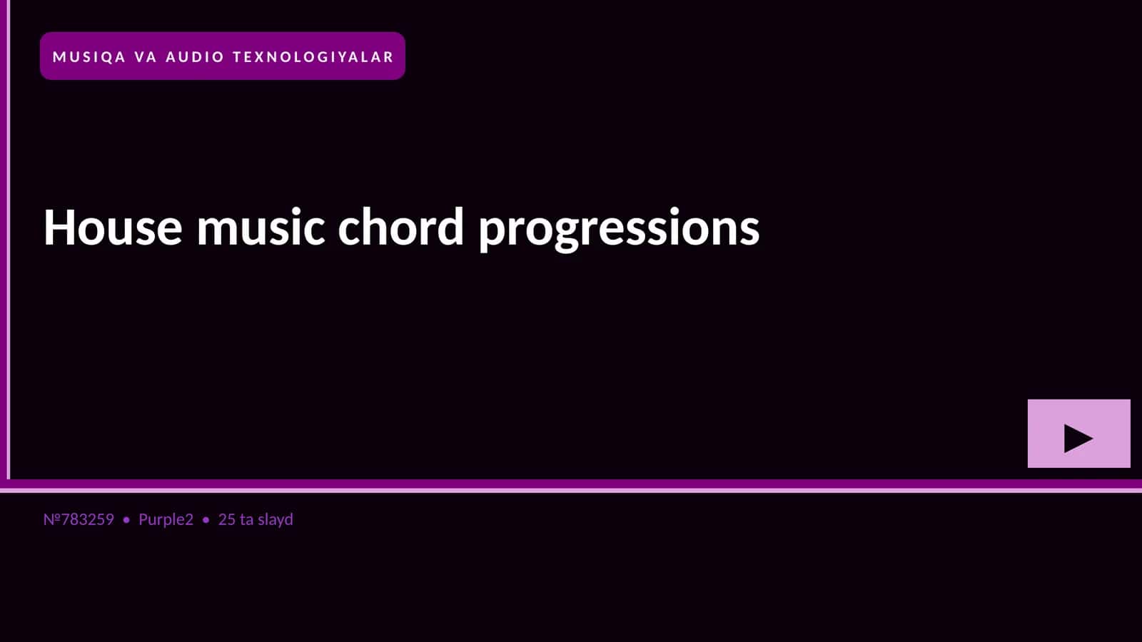 House music chord progressions