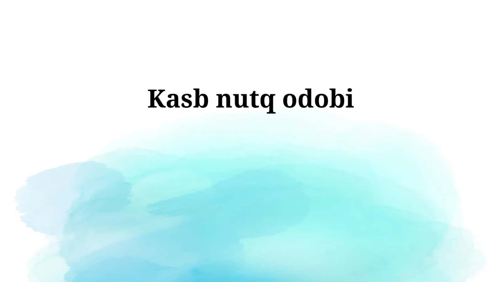 Kasb nutq odobi