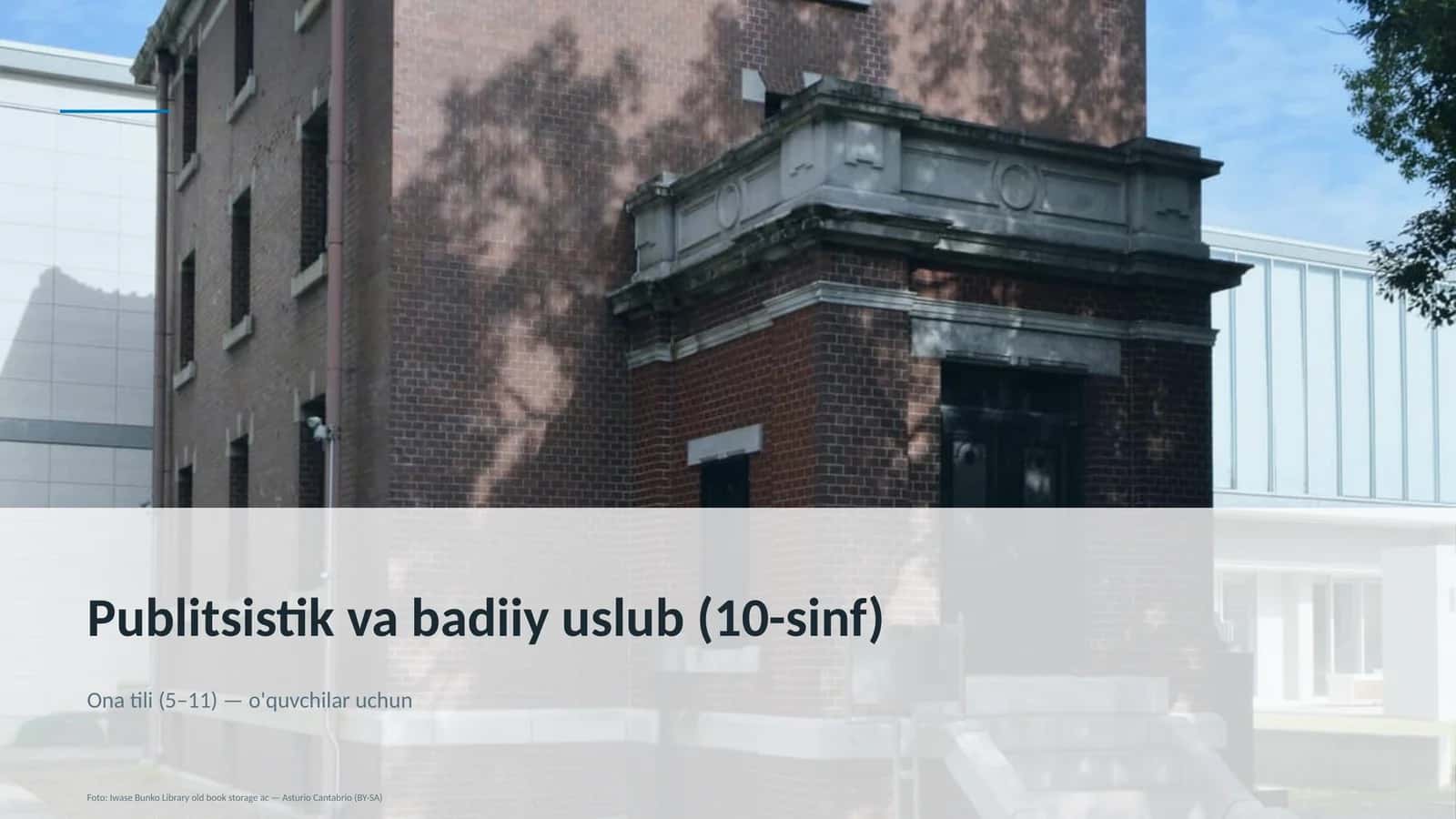 Publitsistik va badiiy uslub (10-sinf)
