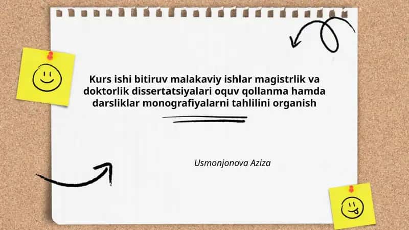 Kurs ishi bitiruv malakaviy ishlar