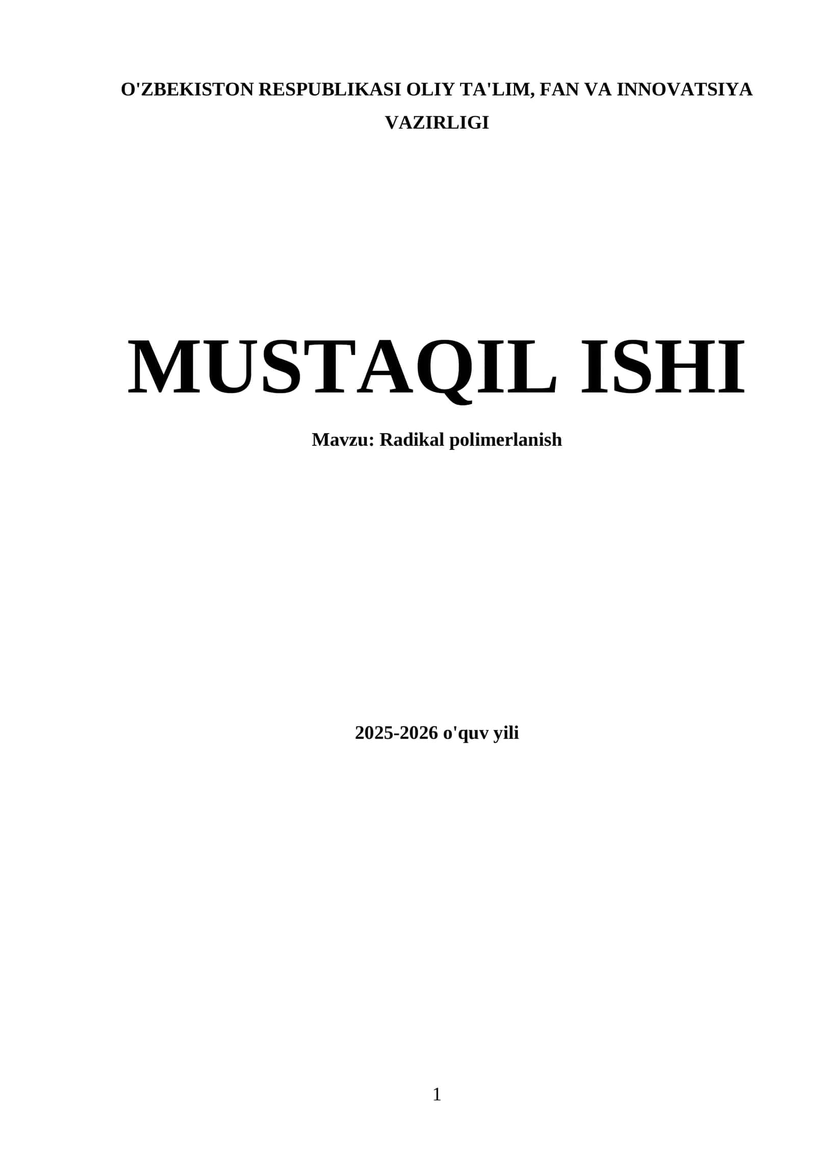Radikal polimerlanish